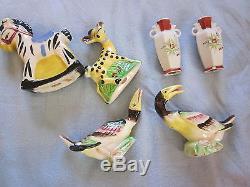 Vintage 3 pc lot Ceramic Salt Pepper Shakers