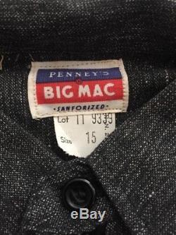 Vintage 60's Bic Mac Salt & Pepper Shirt Triple Stitched Sz 15 New
