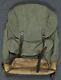 Vintage 60's Swiss Army Military Backpack Rucksack Salt & Pepper Leather Canvas