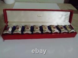 Vintage 8 Piece Set In Box Cartier Sterling Silver Salt And Pepper Shakers