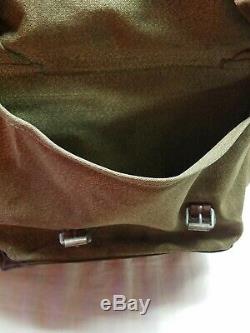 Vintage A Schindler 72 Swiss Swedish Leather Canvas Backpack Bag Salt Pepper