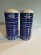 Vintage AO Smith Harvestore Systems Silo Blue Ceramic Salt & Pepper Shakers