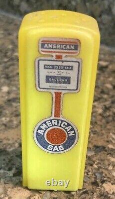 Vintage Amoco American Gasoline Gas Pump Salt & Pepper Shakers S&P's READ