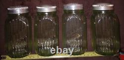 Vintage Anchor Hocking Green Depression Uranium Glass Shaker Set
