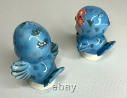 Vintage Anthropomorphic Lefton Blue Birds Porcelain Salt & Pepper Shakers