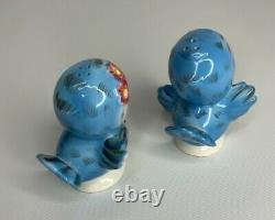 Vintage Anthropomorphic Lefton Blue Birds Porcelain Salt & Pepper Shakers
