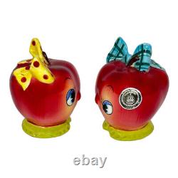 Vintage Anthropomorphic PY Apple Face Salt and Pepper Shakers 1950s Japan