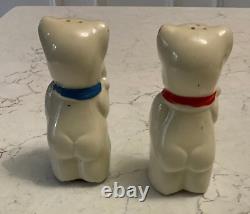 Vintage Anthropomorphic Shawnee Pottery Bears withFlowers Salt and Pepper Shakers