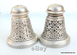 Vintage Antique Solid Silver Salt Pepper Shakers India