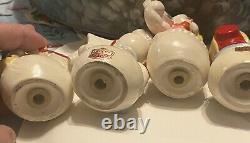 Vintage Antique Ucagco Ceramics Japan NOEL Snowman Salt & Pepper Shaker Set