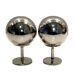 Vintage Atomic MCM Modernist Chrome Ball Globe Salt Pepper & Shakers Orb Sphere