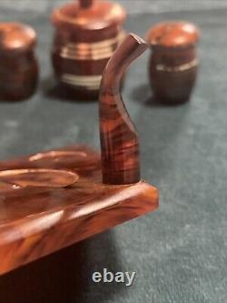 Vintage Bakelite Salt And Pepper Shakers, With Bowl All Bakelite See Through