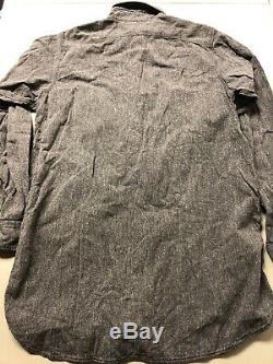 Vintage Big Yank Chambray Shirt Sz M 40s 50s Rare Workwear Salt And Pepper Black