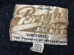 Vintage Brown's Beach Jacket Salt and Pepper Vest Wool Snap Sz 40 EC