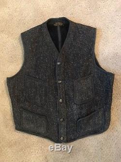 Vintage Browns Beach Jacket Vest Salt & Pepper Flecked Tweed