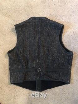 Vintage Browns Beach Jacket Vest Salt & Pepper Flecked Tweed