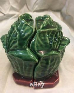Vintage Cabbage Mccoy Grease Or Cookie Jar And Matching Salt And Pepper