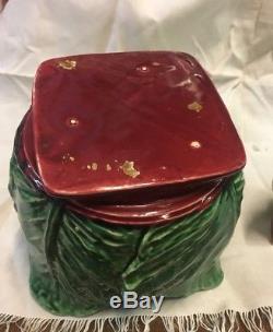 Vintage Cabbage Mccoy Grease Or Cookie Jar And Matching Salt And Pepper