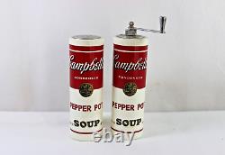 Vintage Campbell Pepper Pot Soup Can Salt Shaker and Pepper Mill