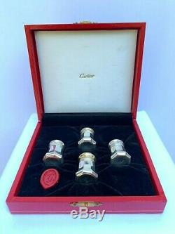 Vintage Cartier Sterling Silver Salt And Pepper Shakers Set Of 4 Original Box