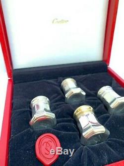 Vintage Cartier Sterling Silver Salt And Pepper Shakers Set Of 4 Original Box
