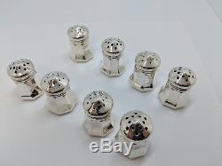 Vintage Cartier Sterling Silver Salt and Peppers Shakers Set of 8 Box Included