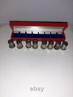 Vintage Cartier Sterling Silver Salt and Peppers Shakers Set of 8 With Box