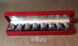 Vintage Cartier Sterling Silver Set Of 8 Individual Salt & Pepper Shakers With Box