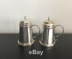 Vintage Cartier Sterling Silver Yellow Gold Vermeil Salt And Pepper Shakers