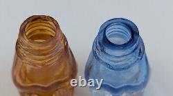 Vintage Cat Salt pepper Shakers Metal Depression Glass Eyed Rare HTF READ