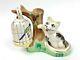 Vintage Cat Swatting Bird in Hanging Cage Salt and Pepper Shakers Japan FW28