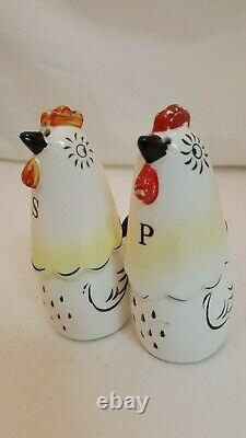 Vintage Chicken Salt Pepper Shakers Japan Used To Make Clucking Noise 4.5 Tall