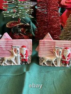 Vintage Christmas Japan Commodore Salt and Pepper Shakers Santa Reindeer Cute