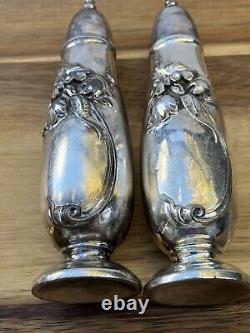 Vintage Community White Orchid Salt And Pepper Shakers Silver Plated Pair