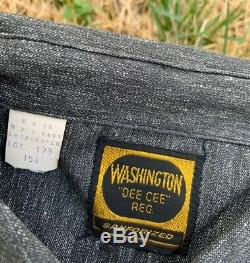 Vintage Dee Cee Washington Salt & Pepper Chambray Authentic Work Wear Shirt. NOS