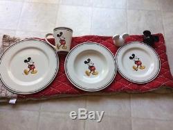 Vintage Disney 32 Piece Mickey Mouse Dinnerware Plus Salt & Pepper