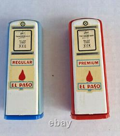 Vintage EL PASO Gasoline GAS PUMP Salt & Pepper Shakers Advertising Route 66