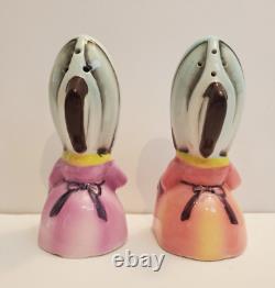 Vintage EUC PY Anthropomorphic Irons Ladies Salt And Pepper Shakers Miyao Mcm