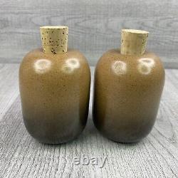 Vintage Edith Heath Ceramics Brownstone Salt and Pepper Shakers MCM