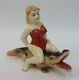 Vintage Empress Risque Pin Up Girl in Swimsuit on Alligator Salt Pepper Shakers