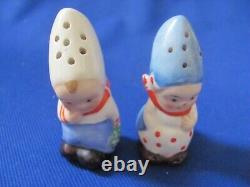 Vintage German Pottery Goebel Bonnet Figurines Salt And Pepper Shakers 2 Pairs