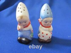 Vintage German Pottery Goebel Bonnet Figurines Salt And Pepper Shakers 2 Pairs