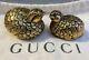 Vintage Gucci Brand Marked Bird Quail Shaped Brass Finish Salt & Pepper Shakers