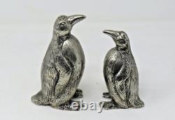 Vintage Gucci Penguin Salt Pepper Shakers Silver Plate Over Pewter Italy
