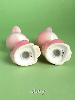 Vintage HARD TO FIND Pink Bunny Rabbits Salt and Pepper Shakers Japan