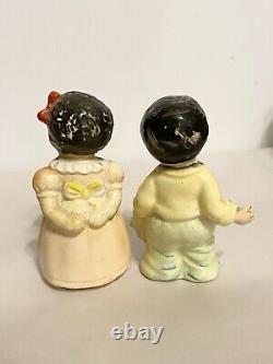 Vintage HTF Shafford Japan Valentines Day Heart Couple Salt And Pepper Shakers