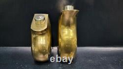 Vintage Handmade Mixed Metal Salt and Pepper Shakers, Signed