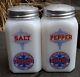 Vintage Hazel Atlas Mckee Tipp Art Deco Milk Glass Pomco Salt Pepper Shakers