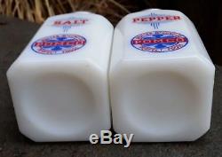 Vintage Hazel Atlas Mckee Tipp Art Deco Milk Glass Pomco Salt Pepper Shakers