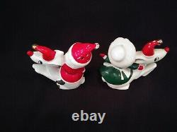 Vintage Holt Howard Santa Deer Christmas Salt Pepper Shakers Japan Figurine 3